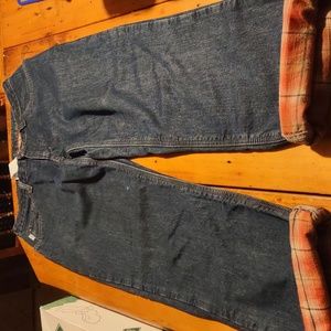 Carhartt sz 10/30 women's fully lined flannel jeans
